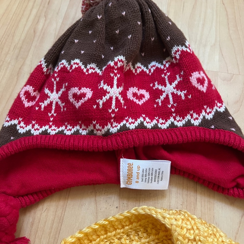 Gymboree Red and Brown Knit Hat for Kids